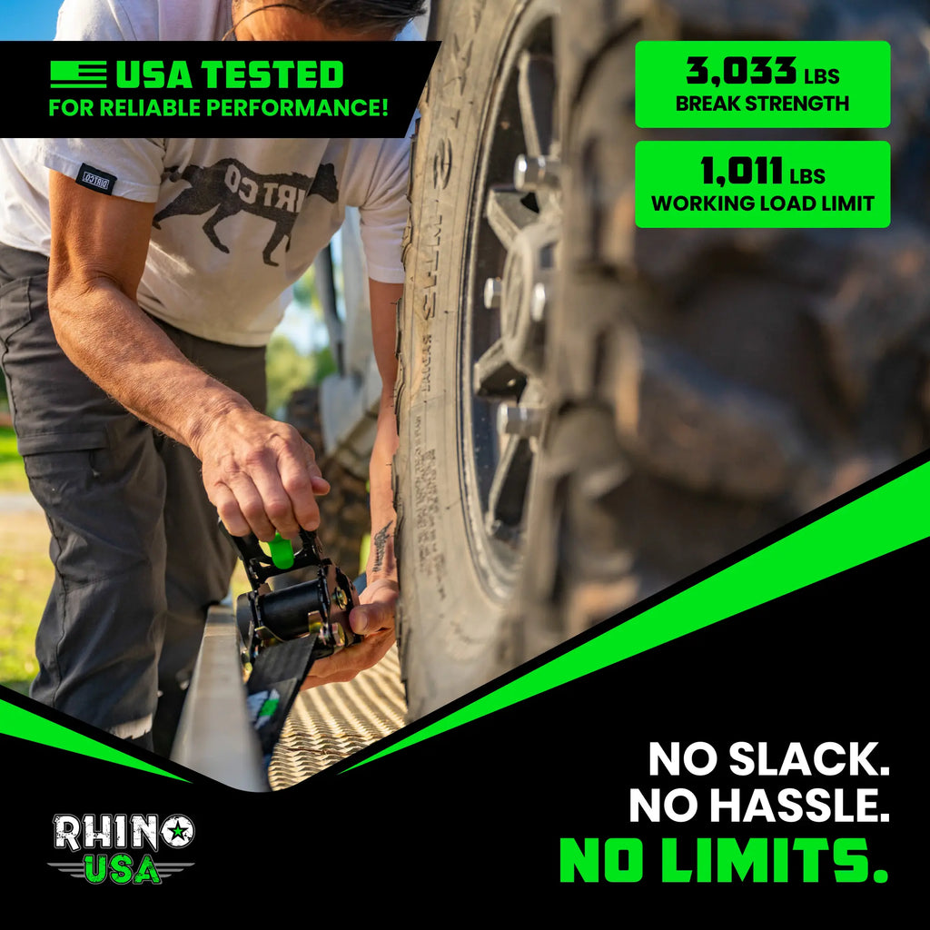 Rhino USA Retractable Ratchet Straps