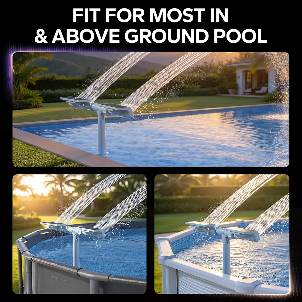 Solar Pool Fountain with LED Lights